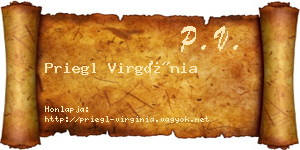Priegl Virgínia névjegykártya